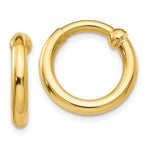 Kép betöltése a galériamegjelenítőbe: 14K Yellow Gold 15mm x 2.5mm Non Pierced Round Hoop Earrings
