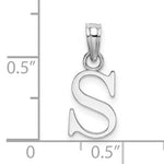 Afbeelding in Gallery-weergave laden, 14K White Gold Uppercase Initial Letter S Block Alphabet Pendant Charm
