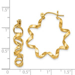 Lataa kuva Galleria-katseluun, 14k Yellow Gold Spiral Twist Hoop Earrings
