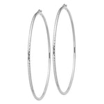 Lataa kuva Galleria-katseluun, Sterling Silver Diamond Cut Classic Round Hoop Earrings 75mm x 2mm
