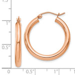 Afbeelding in Gallery-weergave laden, 14K Rose Gold 25mm x 3mm Classic Round Hoop Earrings
