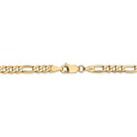 Carregar imagem no visualizador da galeria, 14K Yellow Gold 4mm Flat Figaro Bracelet Anklet Choker Necklace Pendant Chain
