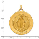 Załaduj obraz do przeglądarki galerii, 14k Yellow Gold Blessed Virgin Mary Miraculous Milagrosa Round Pendant Charm
