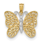 Lade das Bild in den Galerie-Viewer, 14k Gold Two Tone Butterfly Pendant Charm

