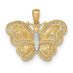 Carica l&#39;immagine nel visualizzatore di Gallery, 14k Yellow Gold and Rhodium Butterfly Pendant Charm
