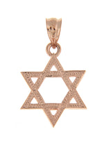 Afbeelding in Gallery-weergave laden, 14k Rose Gold Star of David Pendant Charm
