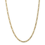 Indlæs billede til gallerivisning 14K Yellow Gold 4mm Flat Figaro Bracelet Anklet Choker Necklace Pendant Chain
