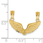 Lataa kuva Galleria-katseluun, 14k Yellow Gold Angel Wings Break Apart Pendant Charm

