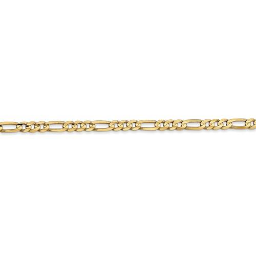 14K Yellow Gold 3mm Concave Open Figaro Bracelet Anklet Choker Necklace Pendant Chain