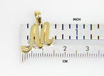 Afbeelding in Gallery-weergave laden, 10K Yellow Gold Script Initial Letter M Cursive Alphabet Pendant Charm
