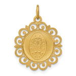 Indlæs billede til gallerivisning 14K Yellow Gold Blessed Virgin Mary Miraculous Medal Round Pendant Charm
