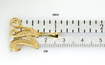 Carregar imagem no visualizador da galeria, 14K Yellow Gold Initial Letter M Cursive Script Alphabet Filigree Pendant Charm
