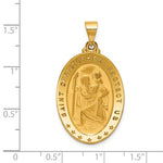 Indlæs billede til gallerivisning 18k Yellow Gold Saint Christopher Medal Oval Pendant Charm
