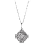 Afbeelding in Gallery-weergave laden, Platinum 14k Yellow Rose White Gold Sterling Silver Virgin Mary Cross Pendant Charm Necklace
