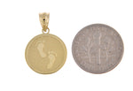 Afbeelding in Gallery-weergave laden, 14k Yellow Gold Have Faith Footprints Reversible Pendant Charm
