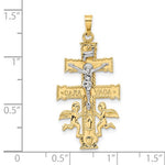 將圖片載入圖庫檢視器 14k Gold Two Tone Caravaca Crucifix Cross Pendant Charm
