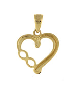 Załaduj obraz do przeglądarki galerii, 14k Gold Two Tone Heart Infinity Open Back Pendant Charm
