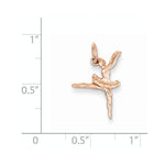 Lataa kuva Galleria-katseluun, 14k Rose Gold Ballerina Ballet Dancer 3D Small Pendant Charm
