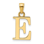 Cargar imagen en el visor de la galería, 14K Yellow Gold Uppercase Initial Letter E Block Alphabet Large Pendant Charm
