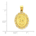 Cargar imagen en el visor de la galería, 14k Yellow Gold Gemini Zodiac Horoscope Oval Pendant Charm - [cklinternational]
