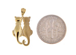 Afbeelding in Gallery-weergave laden, 14k Yellow Gold Sitting Cats Open Back Pendant Charm
