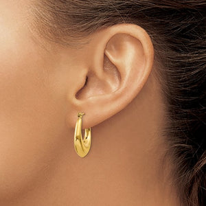 14K Yellow Gold Classic Polished Hoop Earrings