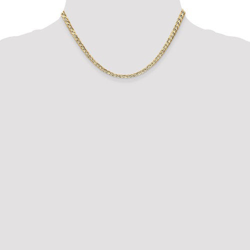 14K Yellow Gold 3.8mm Open Concave Curb Bracelet Anklet Choker Necklace Pendant Chain