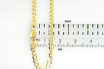 Indlæs billede til gallerivisning 14K Yellow Gold 3mm Open Concave Curb Bracelet Anklet Choker Necklace Pendant Chain
