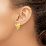 画像をギャラリービューアに読み込む, 14k Yellow Gold Non Pierced Clip On Heart Omega Back Earrings
