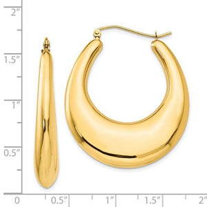 14K Yellow Gold Classic Fancy Shrimp Hoop Earrings