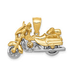 將圖片載入圖庫檢視器 14k Gold Two Tone Motorcycle 3D Moveable Pendant Charm
