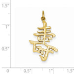 Ladda upp bild till gallerivisning, 14k Yellow Gold Long Life Chinese Character Pendant Charm - [cklinternational]
