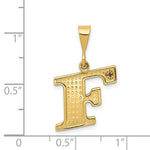 Carica l&#39;immagine nel visualizzatore di Gallery, 14K Yellow Gold Uppercase Initial Letter F Block Alphabet Pendant Charm
