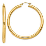 Indlæs billede til gallerivisning 14K Yellow Gold Large Classic Round Hoop Earrings 50mmx4mm
