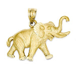 Afbeelding in Gallery-weergave laden, 14k Yellow Gold Elephant Open Back Pendant Charm - [cklinternational]
