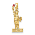 Загрузить изображение в средство просмотра галереи, 14k Yellow Gold Enamel New York Statue Liberty Pendant Charm

