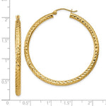 Загрузить изображение в средство просмотра галереи, 14K Yellow Gold Diamond Cut Classic Round Hoop Earrings 45mm x 3mm
