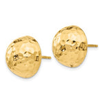 Cargar imagen en el visor de la galería, 14k Yellow Gold 14mm Hammered Half Ball Button Post Earrings
