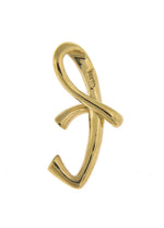 Załaduj obraz do przeglądarki galerii, 14k Yellow Gold Initial Letter T Cursive Chain Slide Pendant Charm
