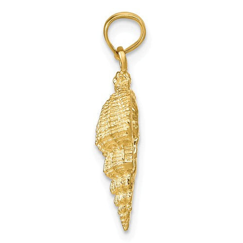 14K Yellow Gold Conch Shell Seashell Ocean Sea Life Pendant Charm