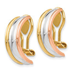 Φόρτωση εικόνας στο εργαλείο προβολής Συλλογής, 14k Yellow White Rose Gold Tri Color Non Pierced Clip On Huggie Earrings

