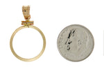 Lataa kuva Galleria-katseluun, 14K Yellow Gold Holds 1/10 oz One Tenth Ounce American Eagle Coin Holder Bezel Pendant Charm Screw Top for 16.5mm x 1.3mm Coins
