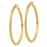 Lade das Bild in den Galerie-Viewer, 14K Yellow Gold Large Diamond Cut Classic Round Hoop Earrings 55mm x 3mm
