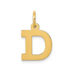 Indlæs billede til gallerivisning 14K Yellow Gold Uppercase Initial Letter D Block Alphabet Pendant Charm
