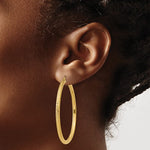 Indlæs billede til gallerivisning 14K Yellow Gold Large Diamond Cut Classic Round Hoop Earrings 50mm x 3mm
