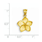 Afbeelding in Gallery-weergave laden, 14k Yellow Gold Plumeria Flower Small Pendant Charm
