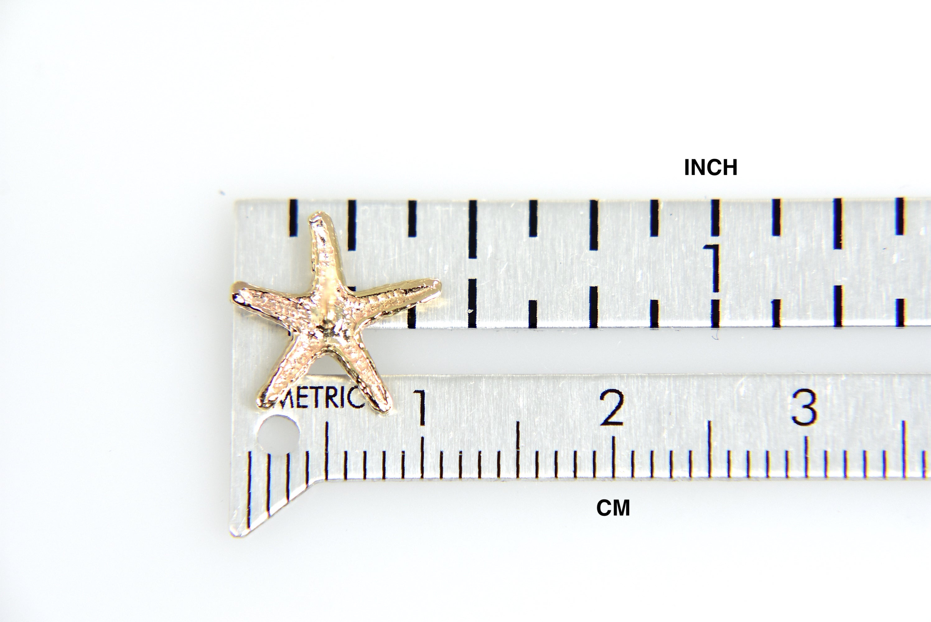 14k Yellow Gold Starfish Stud Post Push Back Earrings