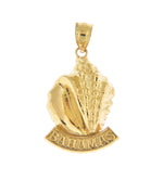 Afbeelding in Gallery-weergave laden, 14k Yellow Gold Bahamas Conch Shell Travel Vacation Pendant Charm
