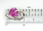 Indlæs billede til gallerivisning 14k White Gold Lab Created Pink Sapphire with Genuine Diamond Chain Slide Pendant Charm
