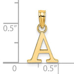 Carregar imagem no visualizador da galeria, 14K Yellow Gold Uppercase Initial Letter A Block Alphabet Pendant Charm
